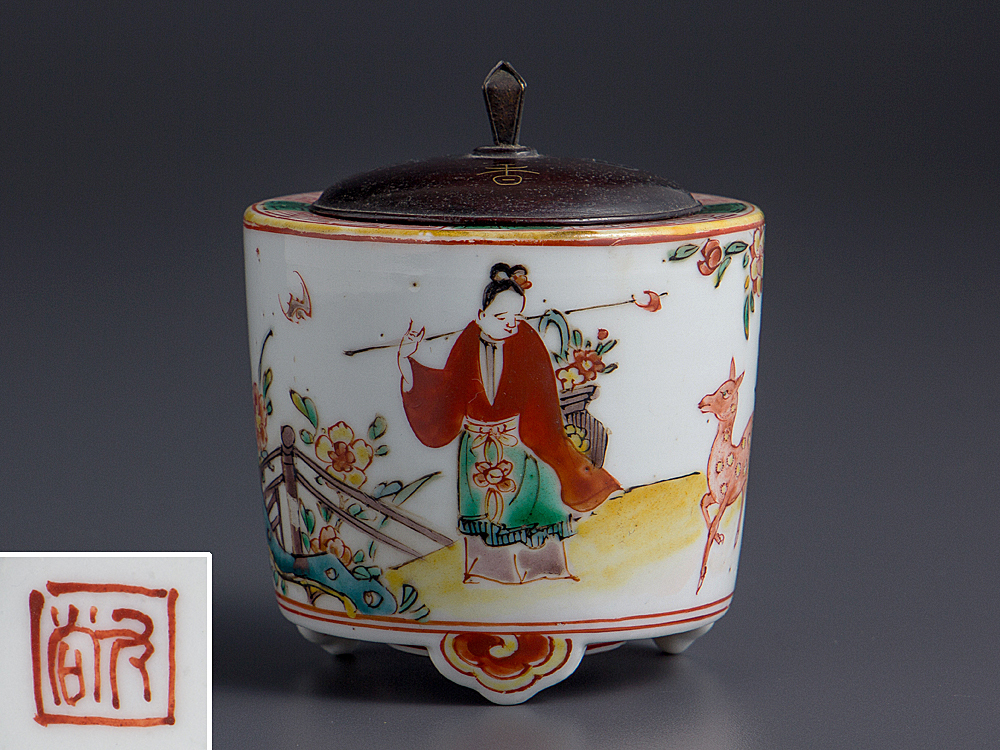 本物保証，SALE 五 色絵人物鹿文香炉 金銀象嵌唐木蓋付(その他)｜売買されたオークション情報、yahooの商品情報をアーカイブ公開 - オークファン 陶磁一般