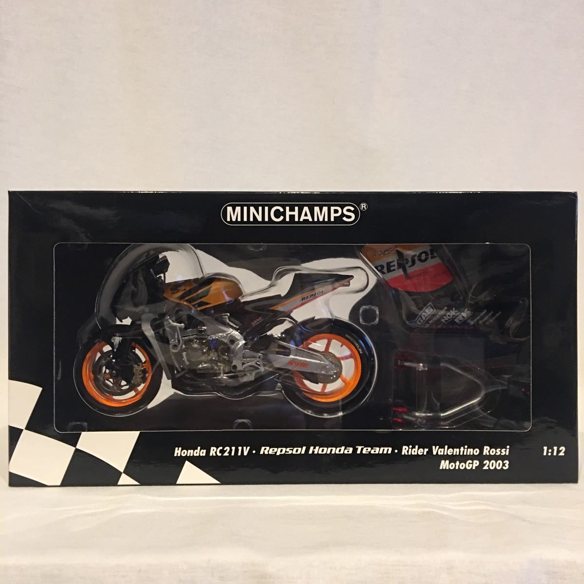 MINICHAMPS 1/12 Repsol HONDA RC211V Valentino Rossi Moto GP 2003 