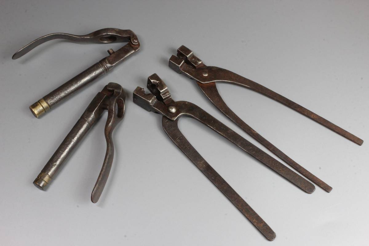 ○時代物！火縄銃の玉造り道具と部品 玉造鋏 玉形 玉型 検⁄武具 古式銃 