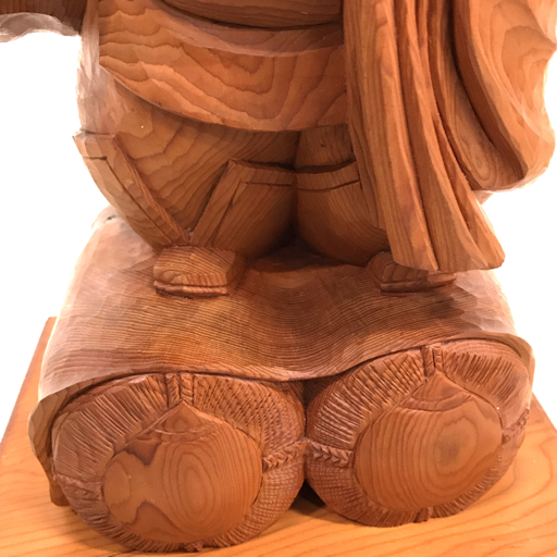 新品同様 飛騨の匠 東勝広 大黒天 飛騨高山 木彫 一刀彫 置物
