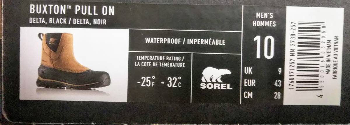 驚きの破格値，送料無料 【28cm】SOREL（ソレル）バクストンプルオン メンズショートブーツ　男性用　＜ほぼ新品！＞