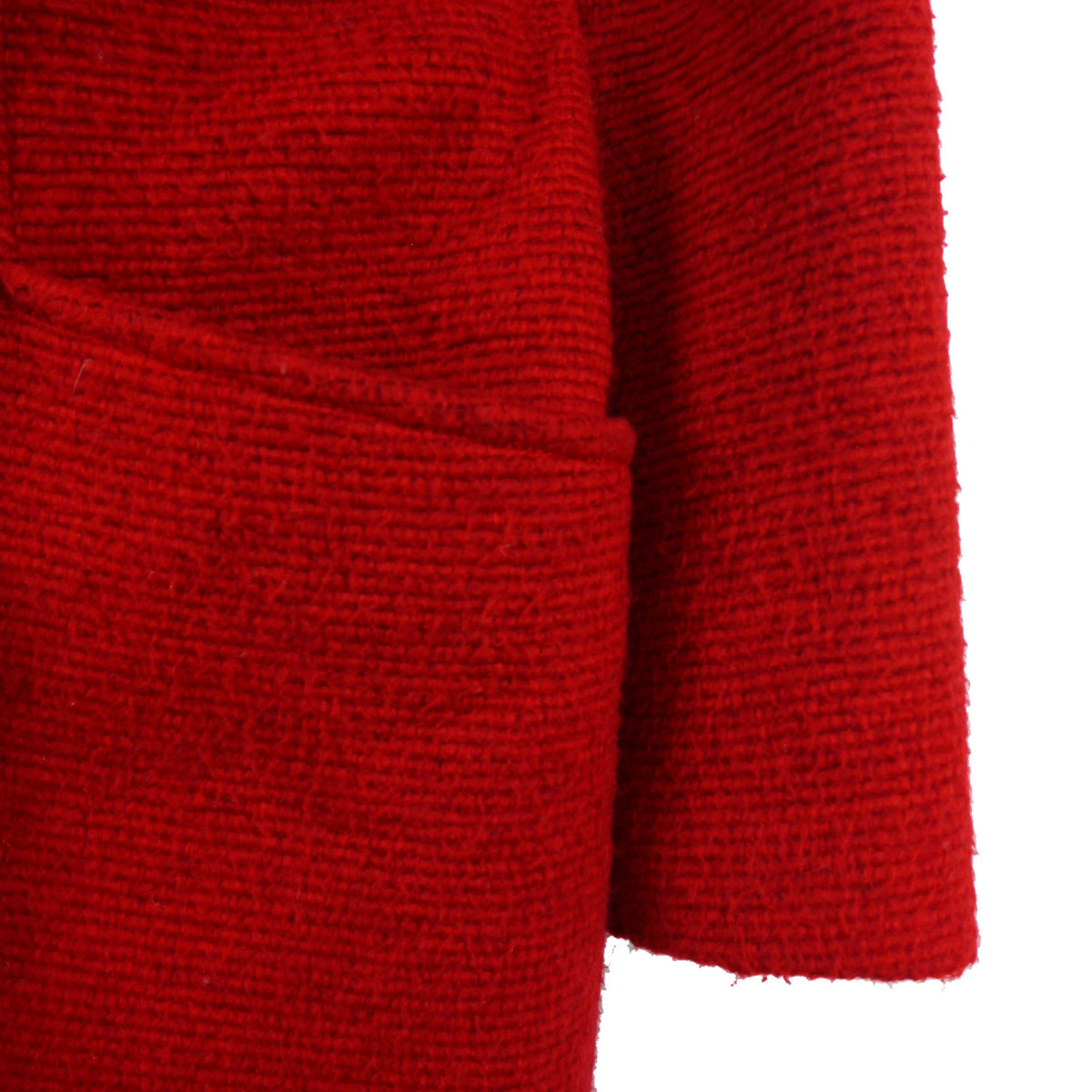 ランバンオンブルー LANVIN en Bleu ノーカラーコート ロング ラクーン