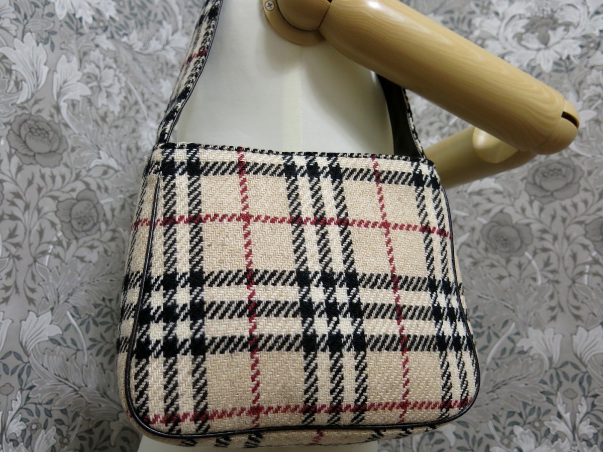 90s L バーバリー ノバチェック BURBERRY ポロシャツ ニット □超美品