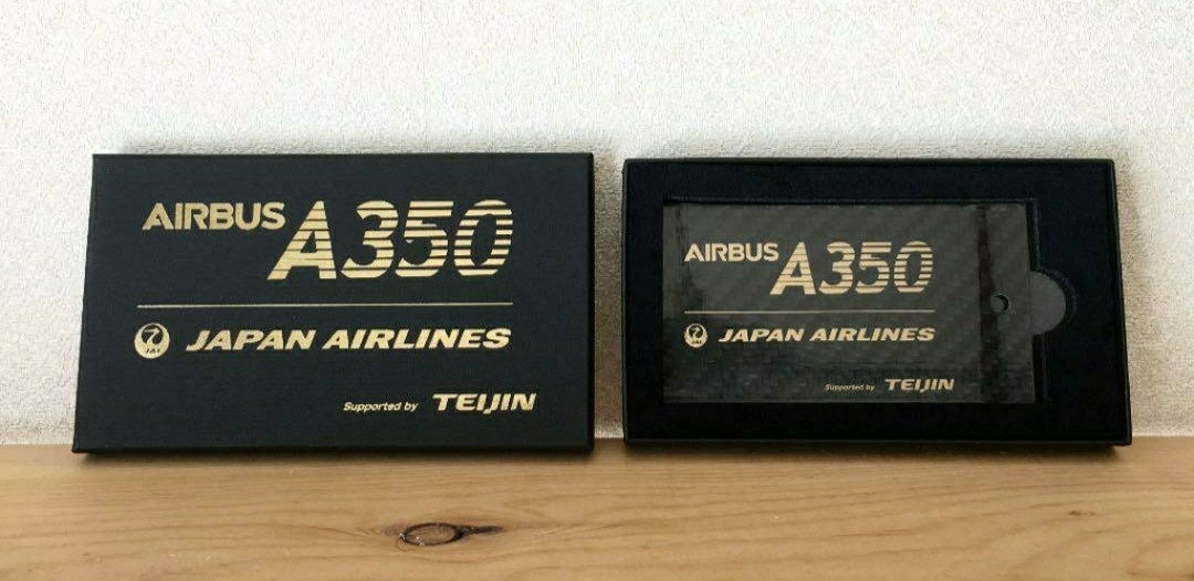 日本航空 エアバス A350 就航記念 カーボン ネームタグ JAL Teijin