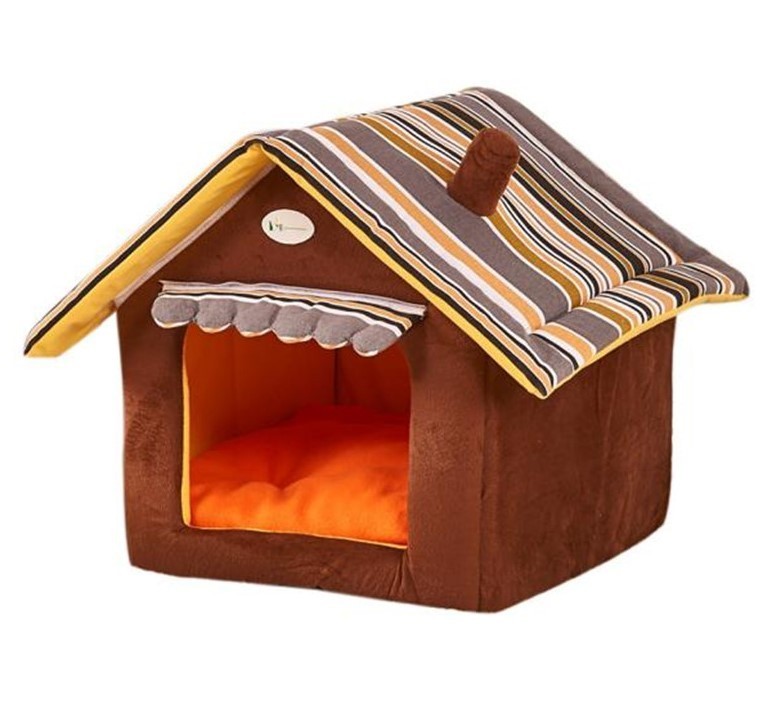 100%新品 ペットハウス ペット用 小屋 かわいい ワンちゃん 寝室 犬 愛猫 クッション付 折りたたみ ベルベッド 滑り止め 色：ブラウン(小型犬用)｜売買されたオークション情報、yahooの商品情報をアー 小型犬用