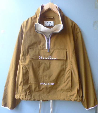 ◆Acne Studios　アクネストゥディオス 19AW 　ハーフジップ 　アノラック　ジャケット　極美品　ブラウン系 　サイズ４６定価62640円