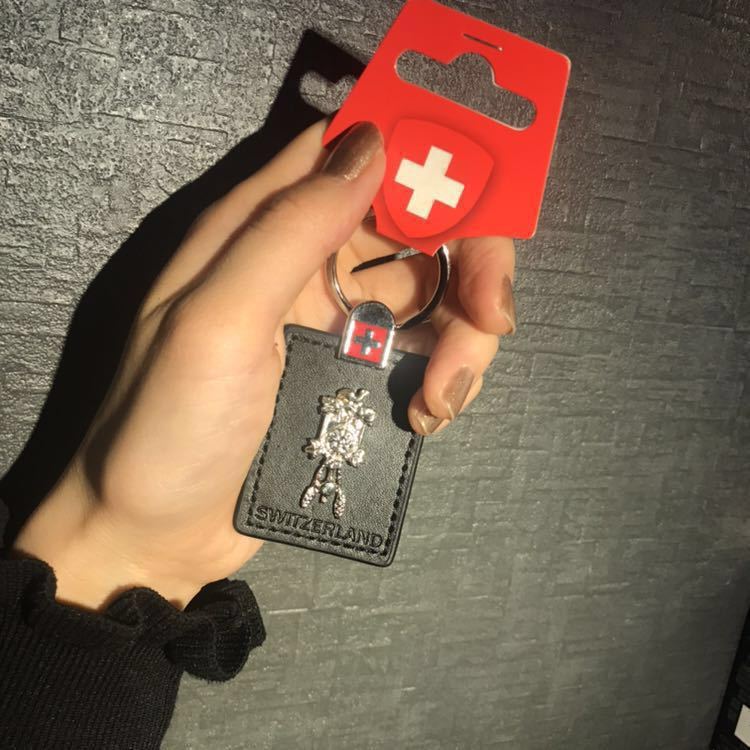 ZERMATT SWITZERLAND - キーホルダー メルカリ スイス土産 Keychain Vintage Souvenir Enamel Leather カウベル 0 Nice Switzerland HIAS