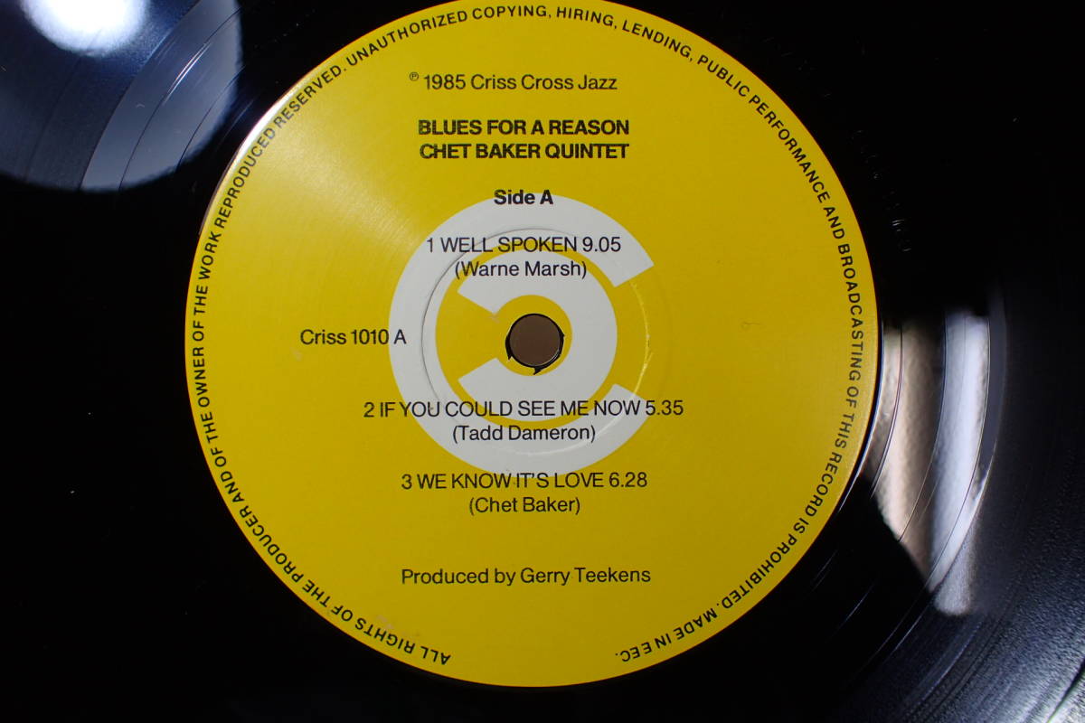 L77ア☆LP Chet Baker Quintet featuring Warne Marsh BLUES FOR A