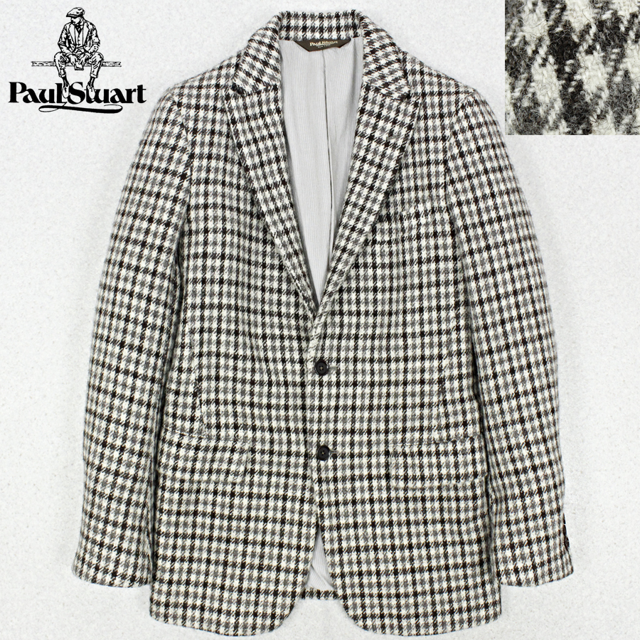 【安い，高品質】 参考価格￥83 600- PAUL STUART ポールスチュアート 千鳥格子 ツイードウール 2つボタン テーラードジャケット 茶 48 チェック(男性用)｜売買されたオークション情報、yahooの商品情報をアーカイブ 男性用