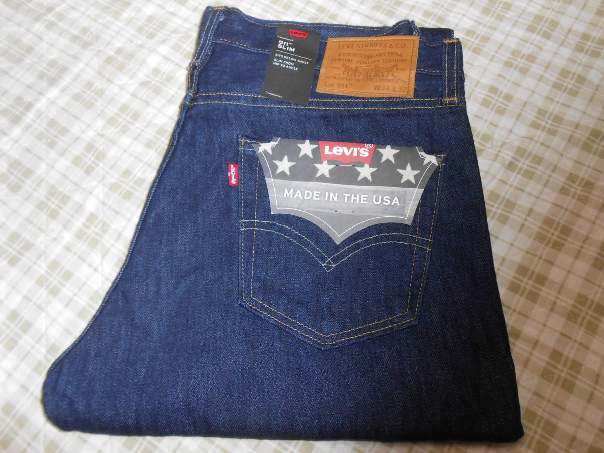 新品！米国製！リーバイス プレミアム511 SLIM W34 045112300 スリム 