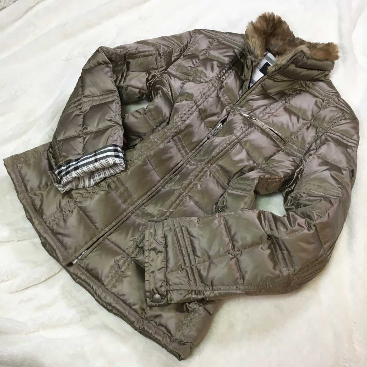 B879】【美品】【グースダウン】BURBERRY BLACK LABEL バーバリー 