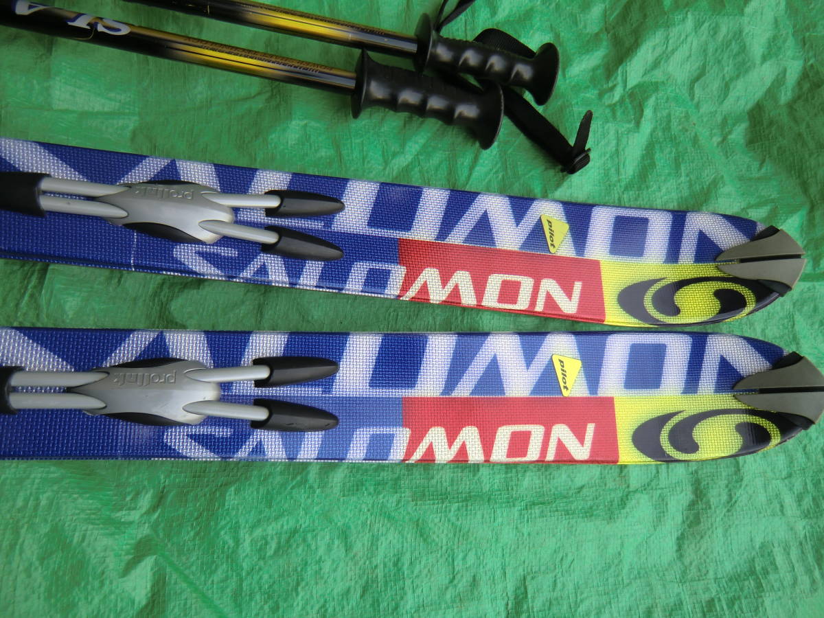 SALOMONサロモン☆スキーDEMO 3V 10☆160cmストック付