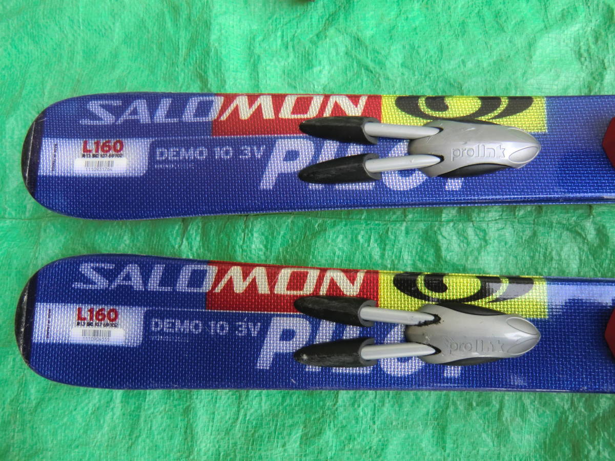 SALOMONサロモン☆スキーDEMO 3V 10☆160cmストック付