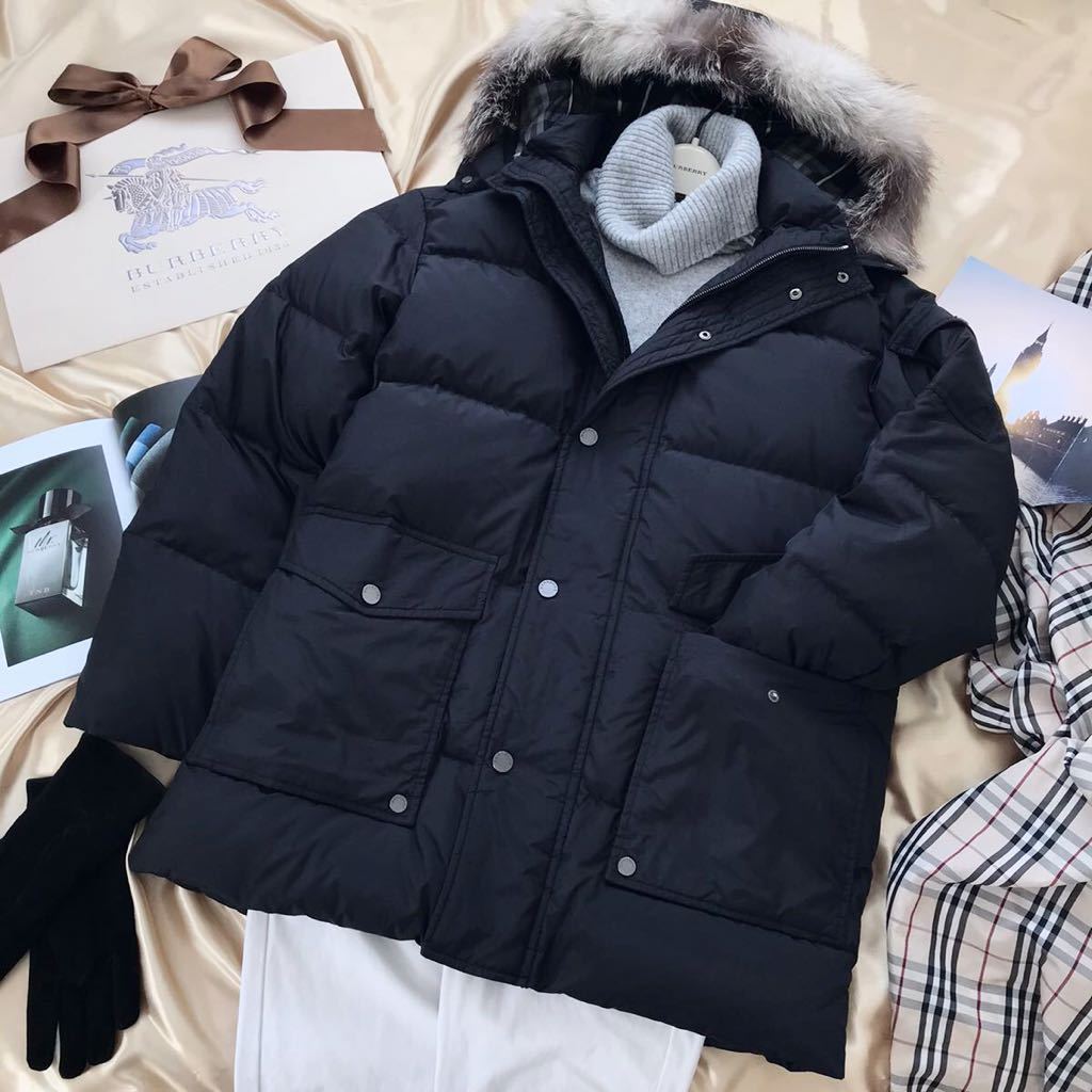 美品◇バーバリー 大きいサイズ LL/XL-3L 無敵の最強防寒！伊製 