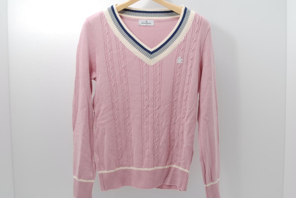 正規品，大得価 aday マンシングウェア 長袖Vネックセーター 薄ピンク&times;白&times;紺&times;グレー M レターパックプラス発送可 31857(セーター)｜売買されたオークション情報、yahooの商品情報をアーカイブ公開 セーター