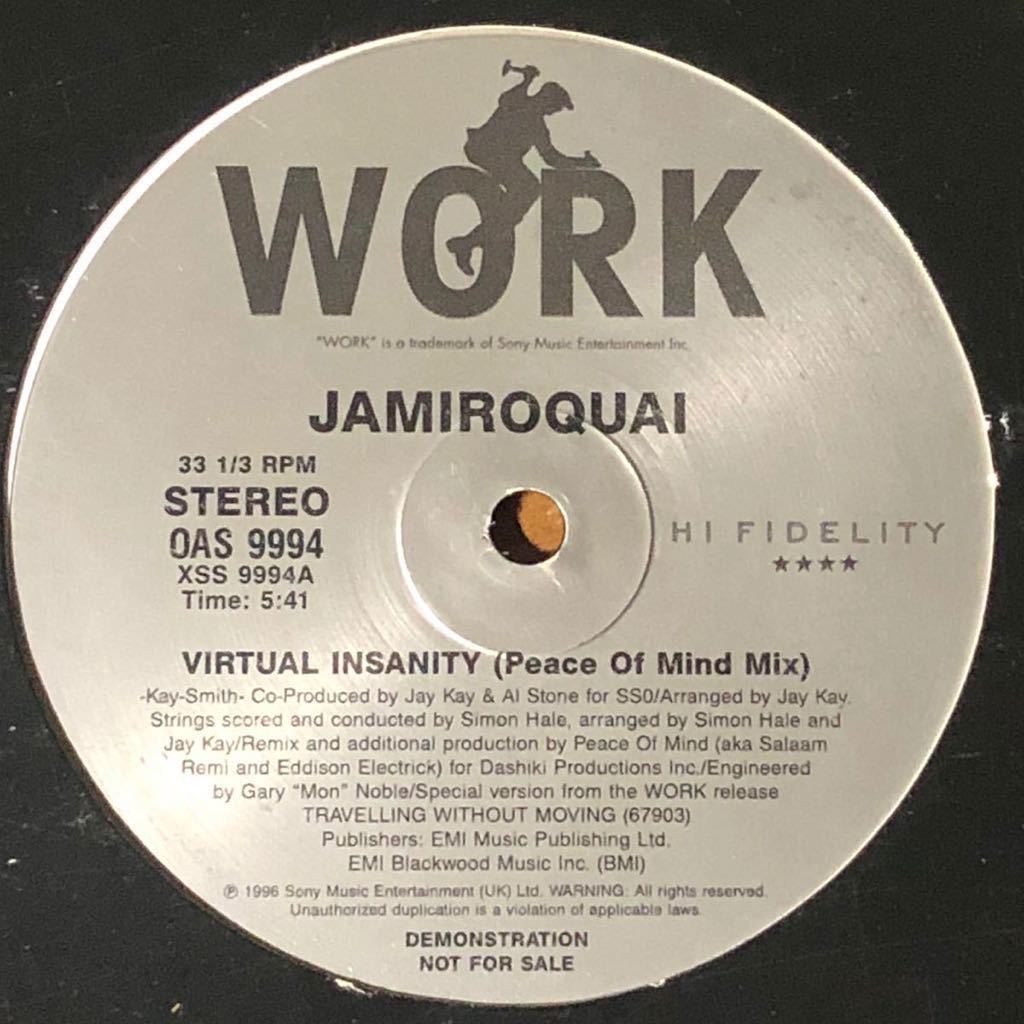 JAMIROQUAI /VIRTUAL INSANITY-PROMO ONLY “ Peace Of Mind Mix ”収録 12inch ...