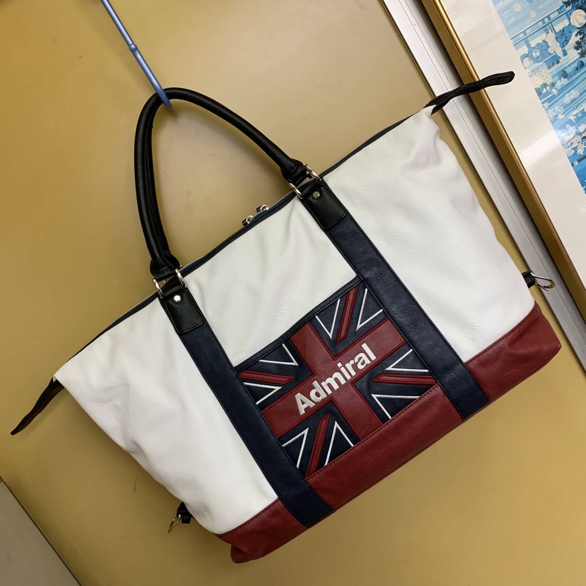 お得，正規品 Admiral/アドミラル ２ＷＡＹ/大型トートバック/ボストンバック オフホワイト&times;紺&times;エンジ系(その他)｜売買されたオークション情報、yahooの商品情報をアーカイブ公開 - オークファン ボストンバッグ