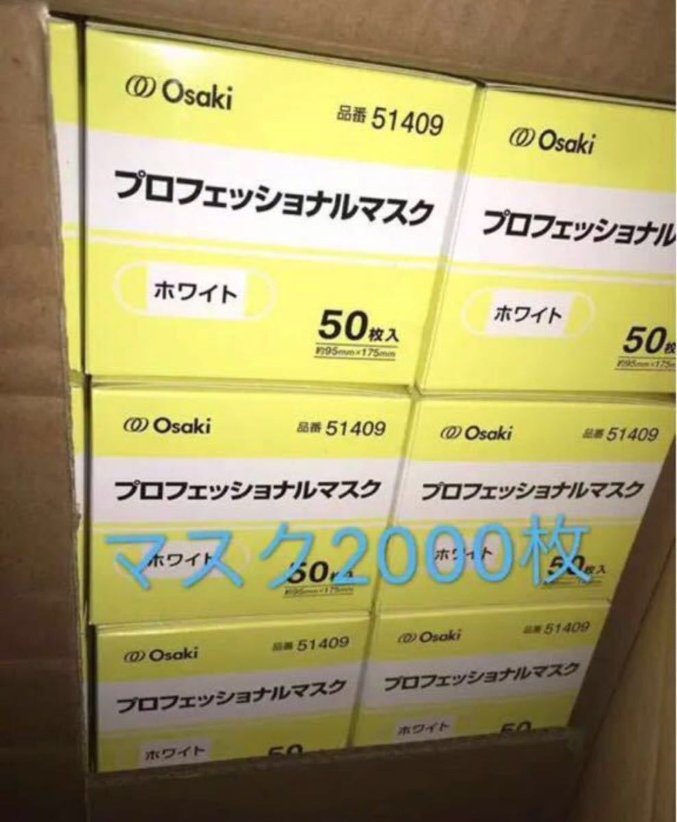 医療機関用マスク】オオサキプロフェショナルマスク，ホワイト色 2000