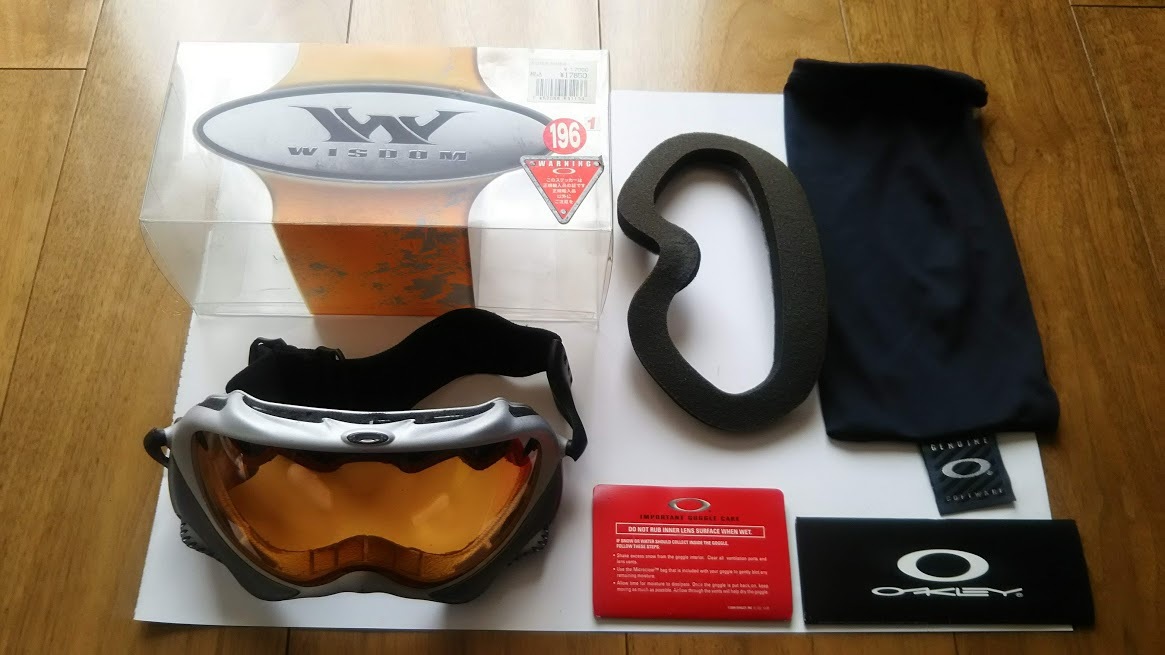 【ジャンク品】【未使用品】オークリー　スキー・スノーボードゴーグル　WISDOM SNOW 　satin　silver/persim mon Lens オマケあり_1
