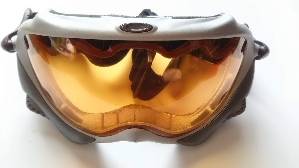 【ジャンク品】【未使用品】オークリー　スキー・スノーボードゴーグル　WISDOM SNOW 　satin　silver/persim mon Lens オマケあり_4