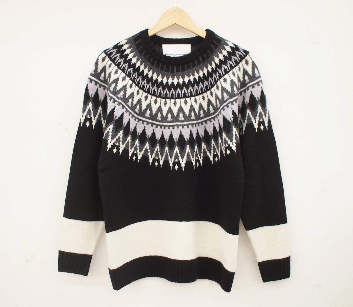 18AW White Mountaineering ROUND YOKE MULTI JACQUARD KNIT 
