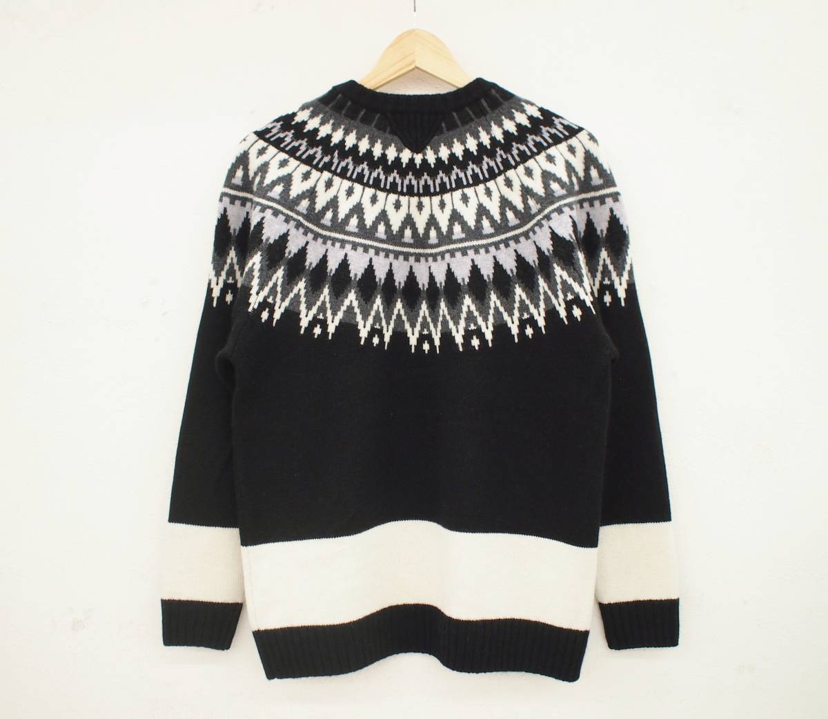 18AW White Mountaineering ROUND YOKE MULTI JACQUARD KNIT  