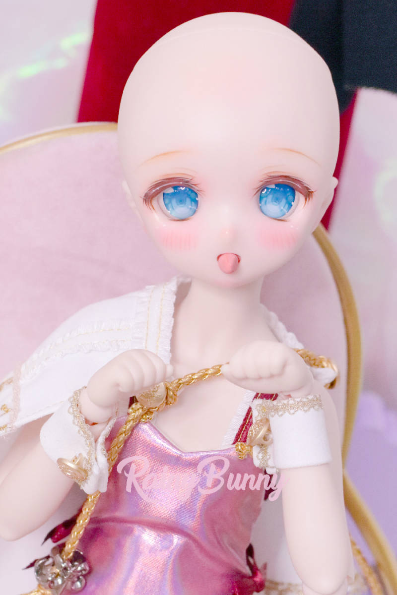 【RAINYBUNNY】DDH-01 セミホワイト肌ヘッド+BAF工房レジンアイ＋舌パーツ(３点セット)*~Little BunnyGirl Souffle バニーガール スフレ~*_6