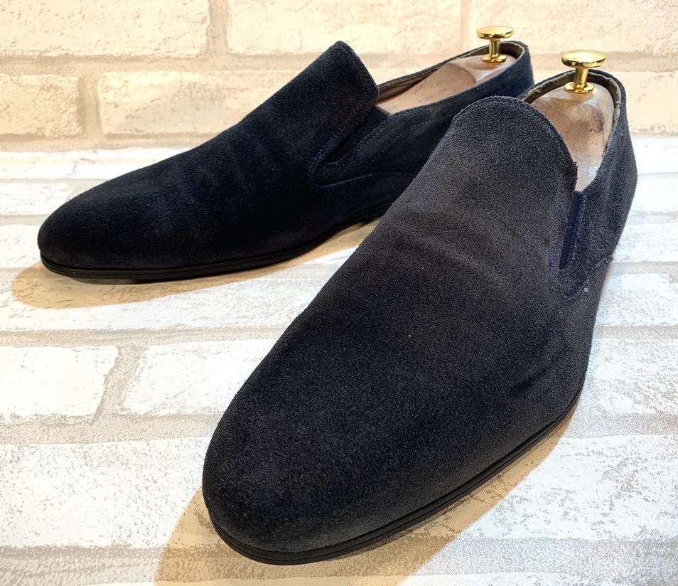 ☆StefanoRossi ステファノロッシ◇プレーンローファー◇28cm◇紺