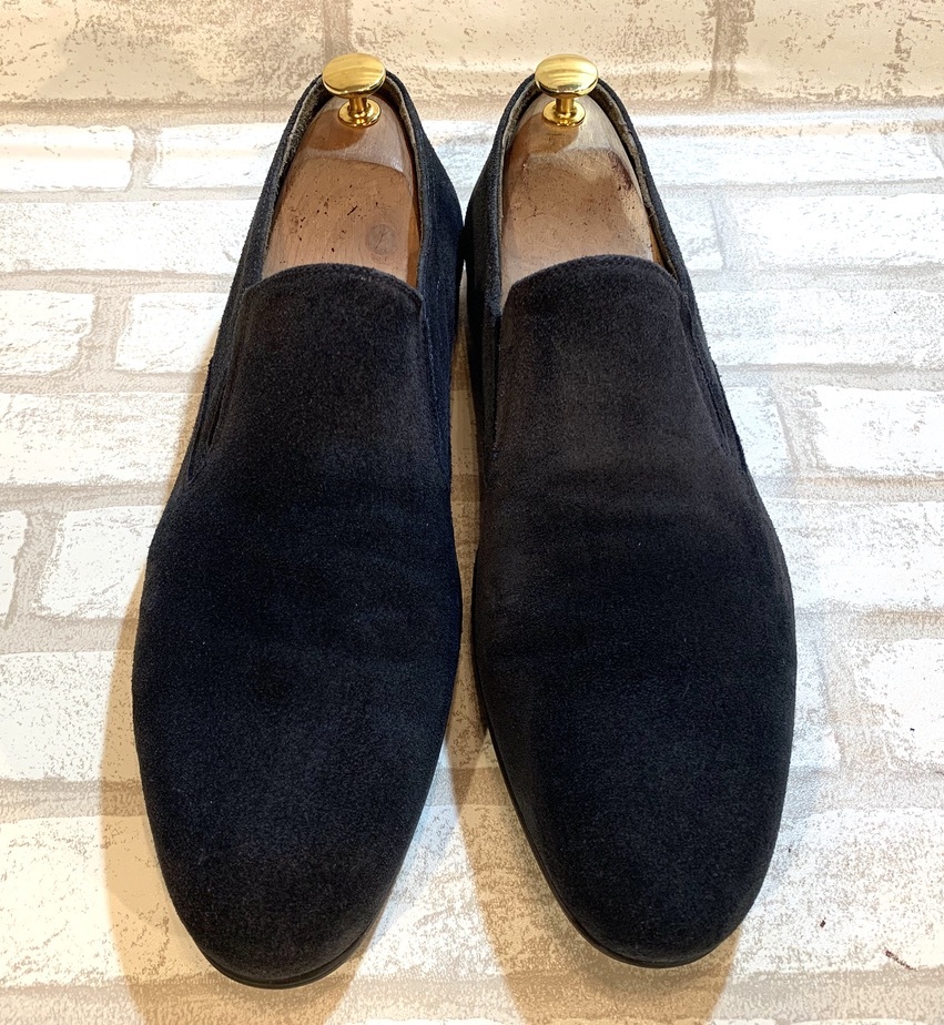 ☆StefanoRossi ステファノロッシ◇プレーンローファー◇28cm◇紺