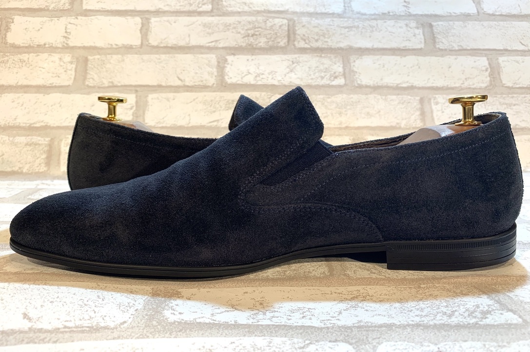 ☆StefanoRossi ステファノロッシ◇プレーンローファー◇28cm◇紺