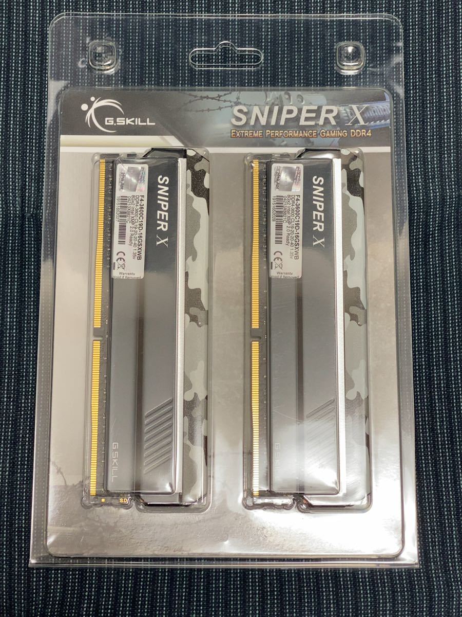 DDR4メモリ 8GB x2枚セット G.Skill SniperX F4-3600C19D-16GSXWB