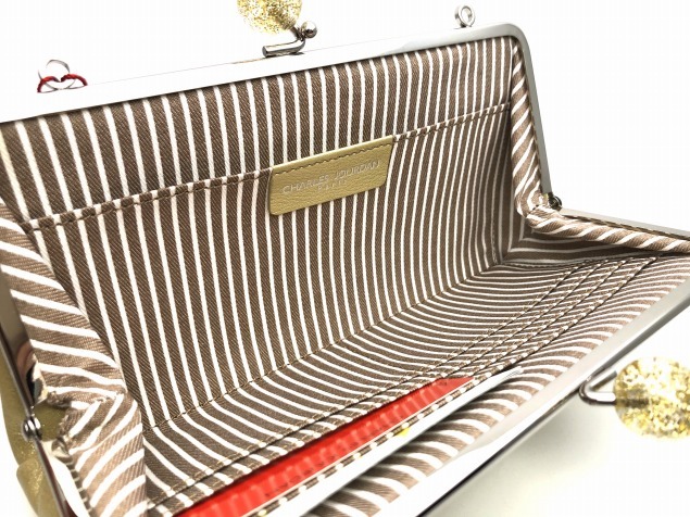 9m6新品◇シャルルジョルダン 牛革レザー 2way がま口 長財布◇2万 