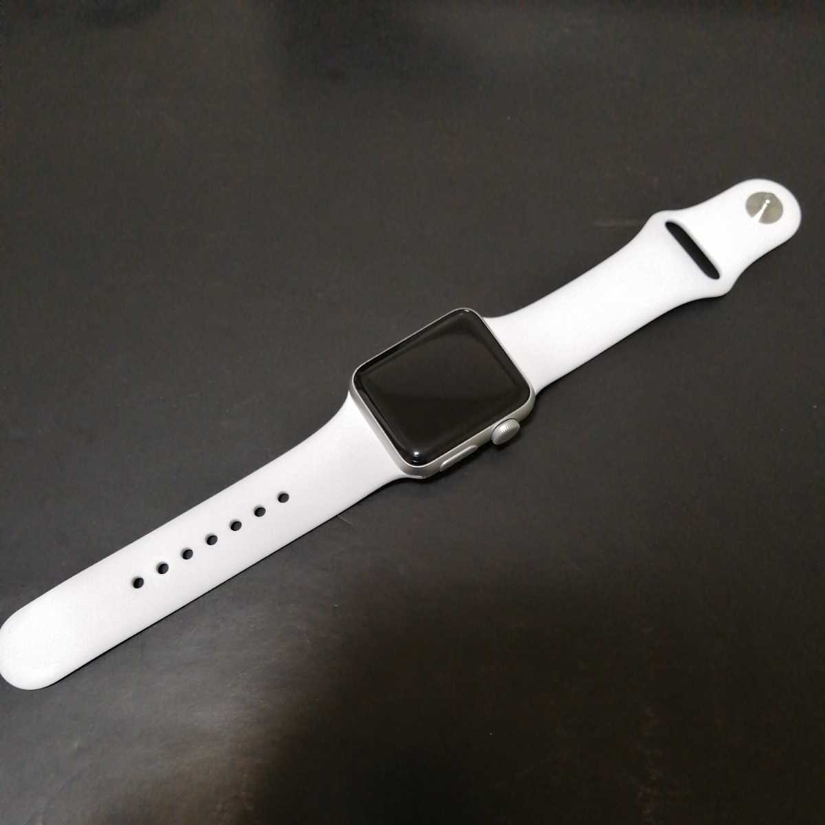 超美品 Apple Watch series3 38mm シルバー Aluminum White Sport Band 