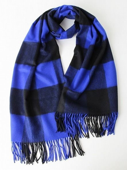 JOHNSTONS OF ELGIN ブロックチェック カシミヤ100％ 大判ストール