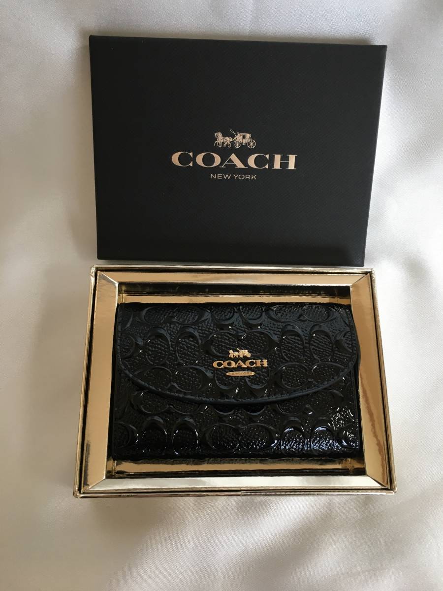 COACH コーチ キーポーチ ケース モノグラム ゴールド 箱付き 新品
