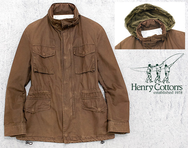 セール，お得 定価7万円 ヘンリーコットンズ Henry Cotton's ガーメントウォッシュ加工 M-65 コットンツイル ミリタリージャケット 茶/46(M-65)｜売買されたオークション情報、yahooの商品情報をアーカイブ公 M-65