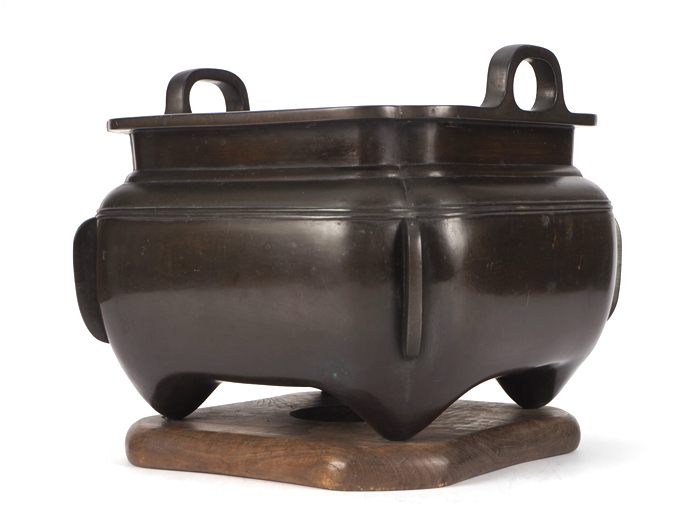 古多】金谷五郎三郎 竹形銅火箸◇共箱/茶道具/古美術/時代品