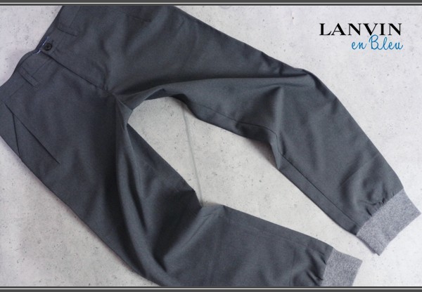 新作，限定SALE ランバン オン ブルー 春夏 日本製 清涼 リブパンツ48/M 濃灰 定価2.4万円/LANVIN en Bleu/ボトムス(Mサイズ)｜売買されたオークション情報、yahooの商品情報をアーカイブ公開 - オークファン Mサイズ