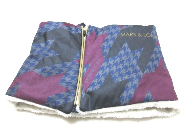 新品 MARK&LONA マーク＆ロナ 総柄 ネックウォーマー スヌード ネック
