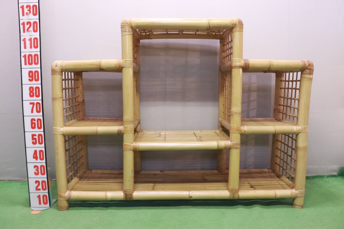 竹製飾り棚家具 レトロ 年代物