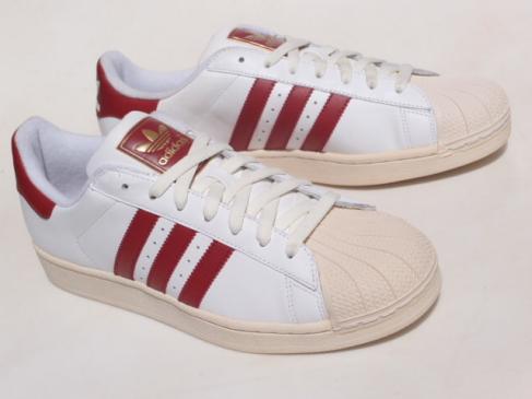 デッド!! 新品 USA限定カラー 10年 adidas スーパースター Ⅱ SS Ⅱ 白ｘワインレッド 28cm /US 10　金ベロ