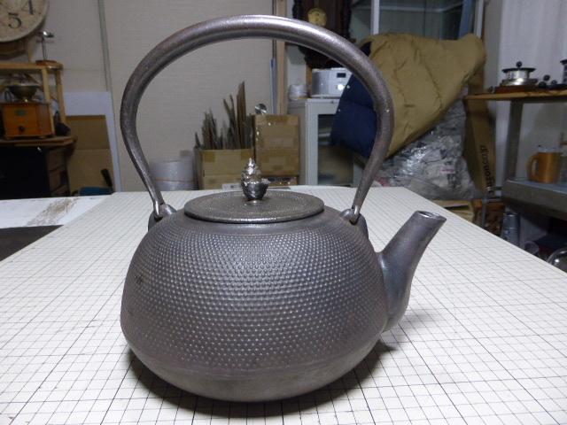K27☆時代煎茶道具 釜師作家物 瓔珞文小鉄瓶/湯沸急須