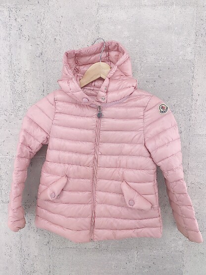 MONCLER キッズ長袖ワンピース　ピンク　モンクレール　裏起毛 ◇ MONCLER モンクレール キッズ 子供服 長袖 ダウン ジャケット 8Y