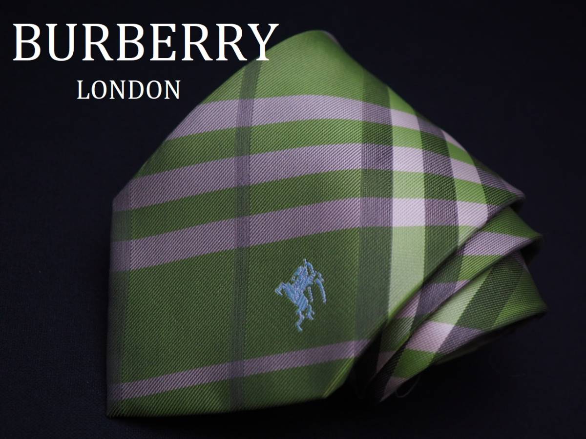 ネクタイ バーバリー BURBERRY ノバチェック イタリア製 90s グリーン 