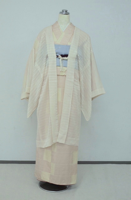  お買得 オーガンジーレース長羽織 0709 ベージュ 格子 レターパック可(コート、道中着)｜売買されたオークション情報、yahooの商品情報をアーカイブ公開 - オークファン コート、道中着