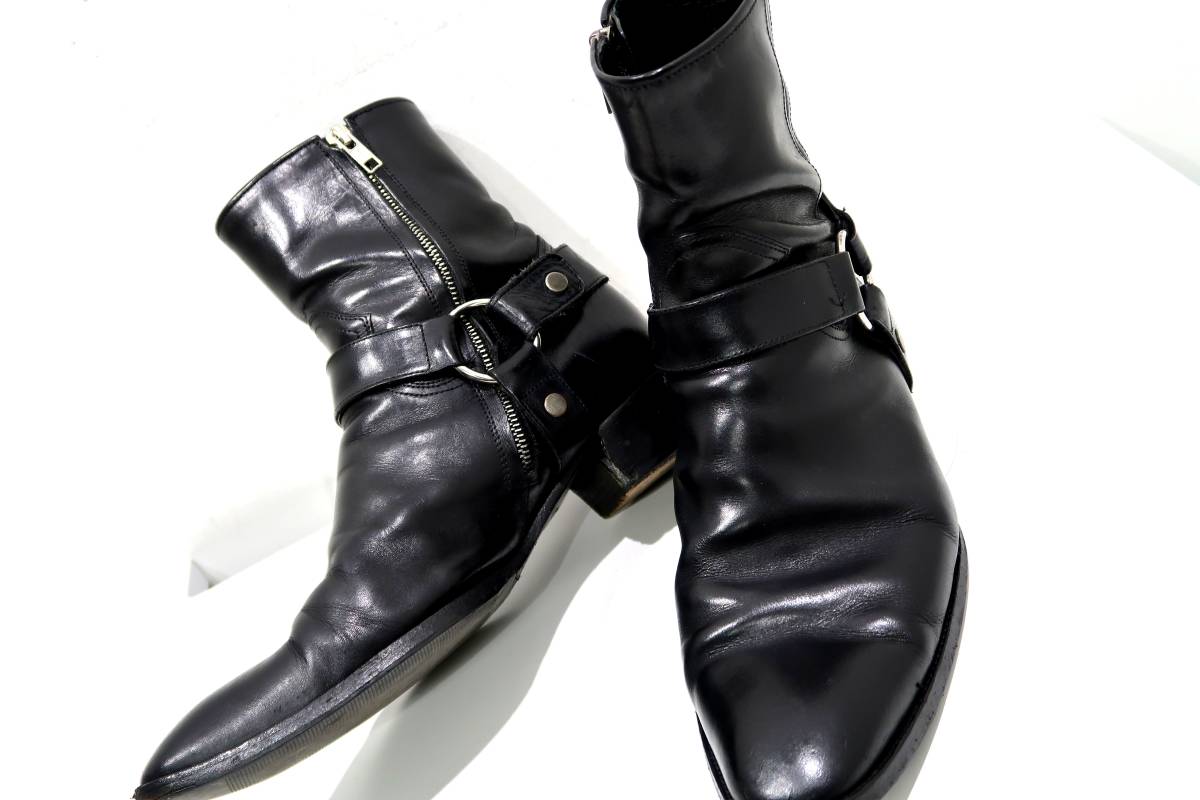 定価14万円超 SAINT LAURENT サンローラン メンズ レザー ブーツ 42 