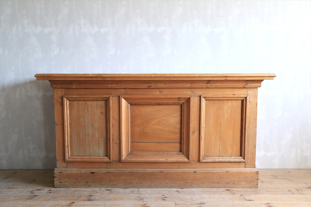 フランスアンティーク木製ショップカウンター⁄レジ台⁄テーブル机(90-21