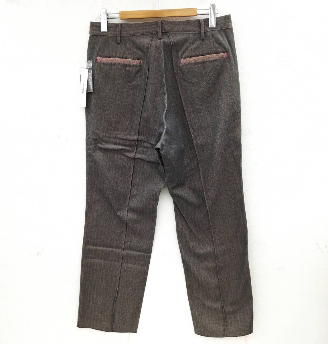 タグ付き未使用品 sulvam サルバム press long pants プレスロングパンツ ヘリンボーン L SJ-P07-600 sulvam サルバム &frasl; Short 19SS&frasl;Press 新品