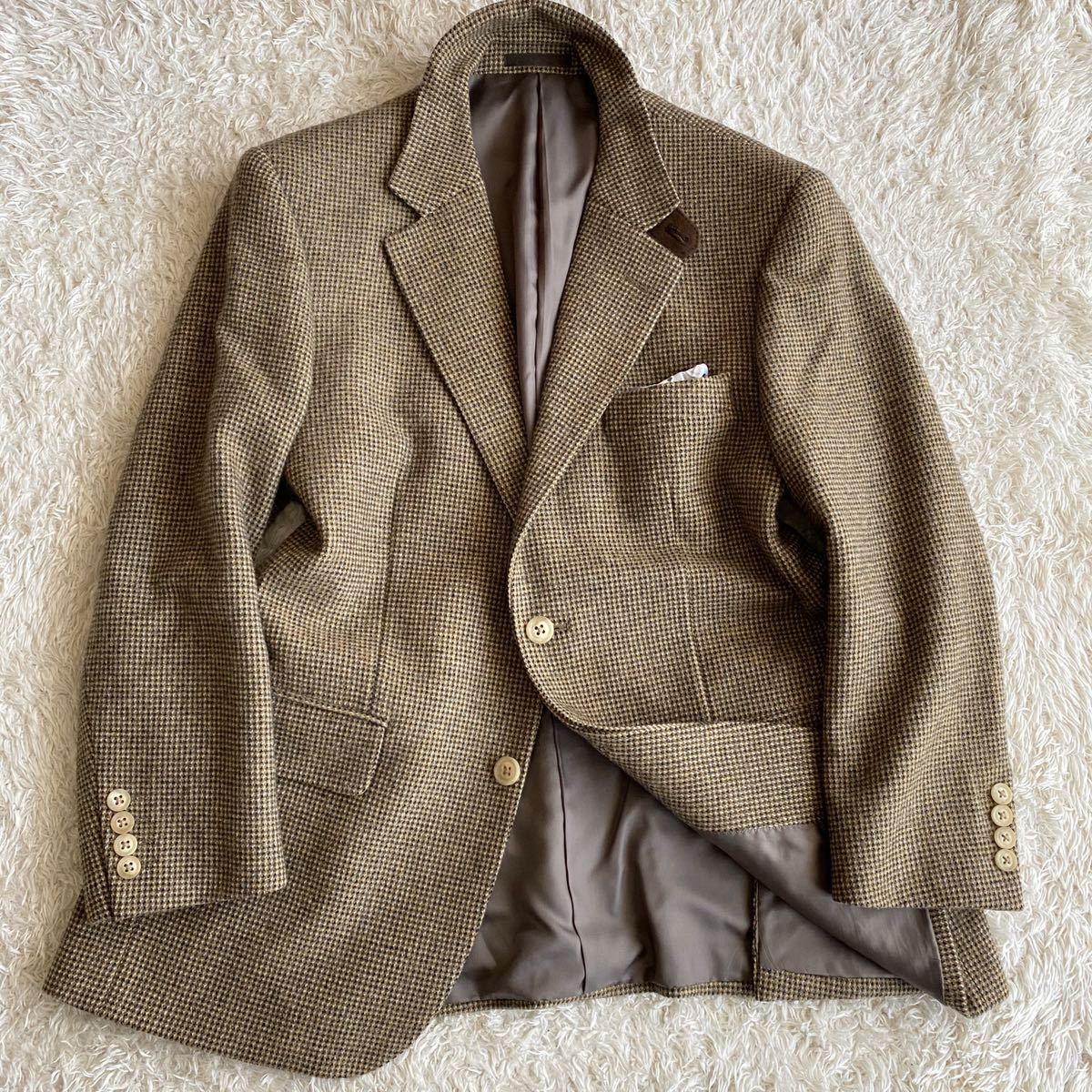 美品】極上カシミヤ混 バーバリー ロンドン 春秋 ツイード素材 美品】極上カシミヤ混 バーバリー ロンドン 春秋 ツイード素材