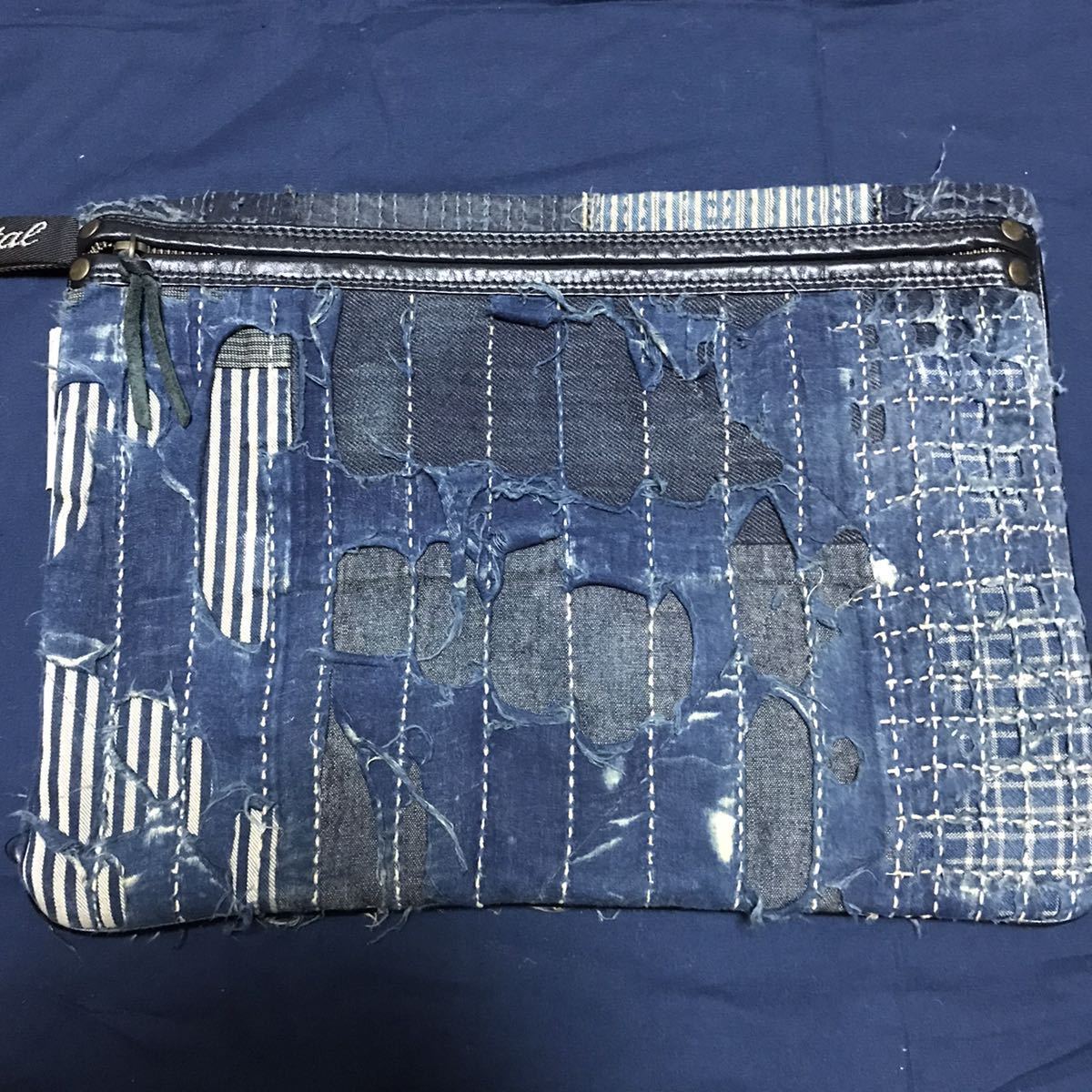 KAPITAL キャピタル クラッチバッグ バッグ ポーチ デニム 古布 レザー